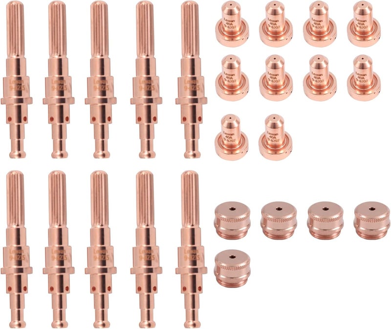 Lewan Store Lewan10Pcs 9-8215 Electrode & 10 Pcs 9-8207 Nozzle Tips & 5Pcs 9-8245 Shield Cap 40A fit Thermal Dynamics SL60/SL100 Plasma Cutting Torch Consumables - Image 1